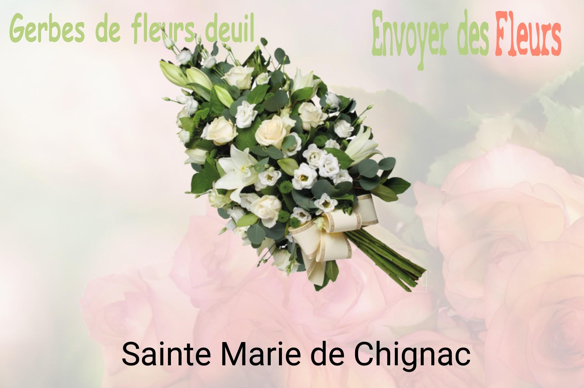 Gerbe de fleurs de deuil livrée à Sainte-Marie-de-Chignac